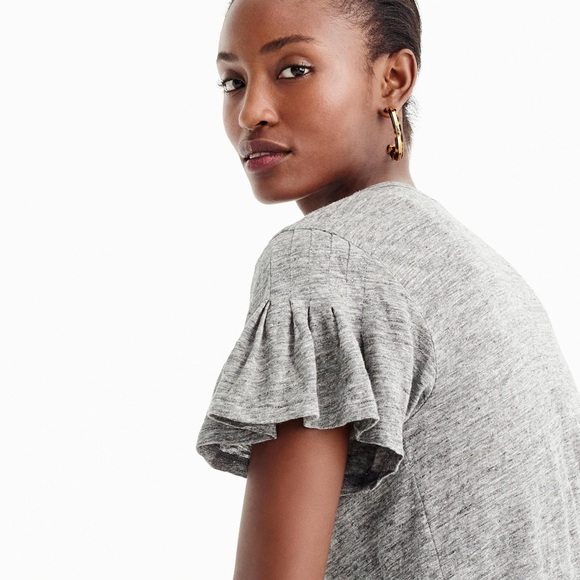 J. CREW Linen Flutter Sleeve Top - Picture 8 of 8